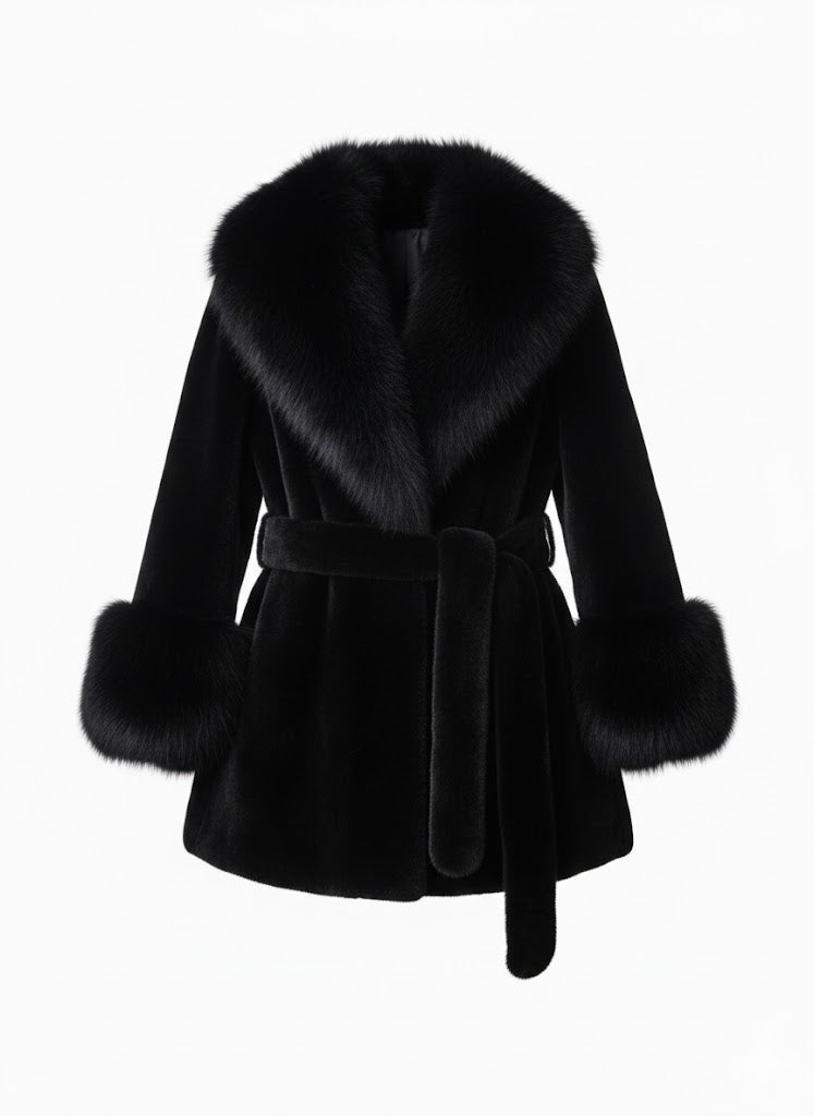 NORA - Kunstpelz-Mantel