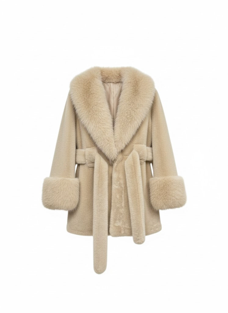 NORA - Kunstpelz-Mantel