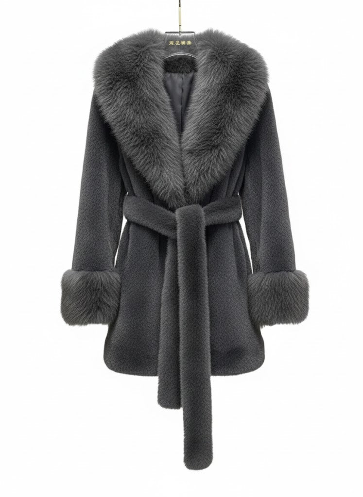 NORA - Kunstpelz-Mantel