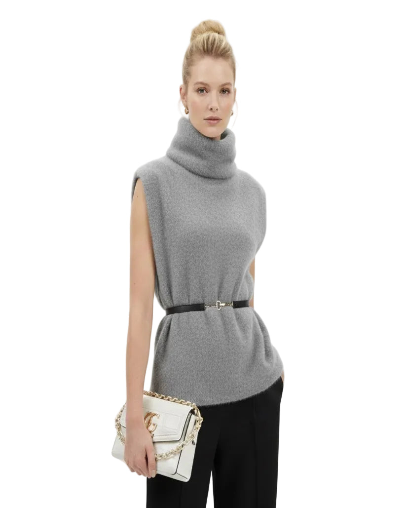 YUMI - Kunstfellweste Grau