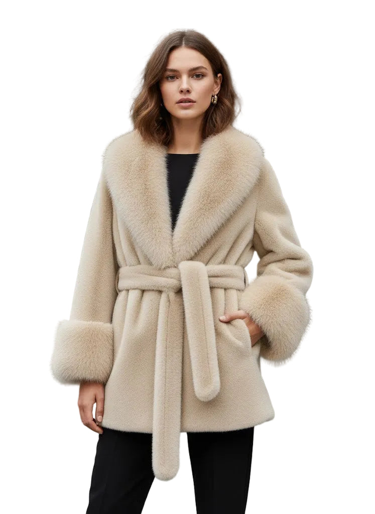NORA - Kunstpelz-Mantel
