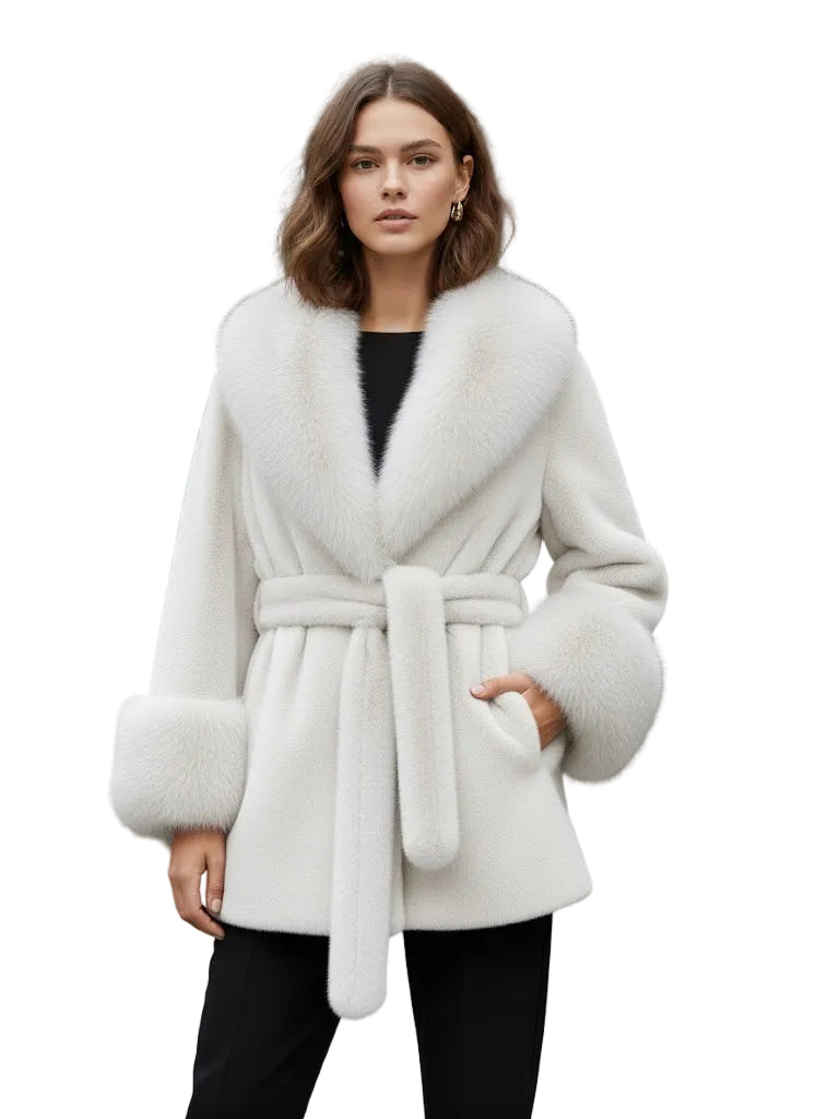 NORA - Kunstpelz-Mantel